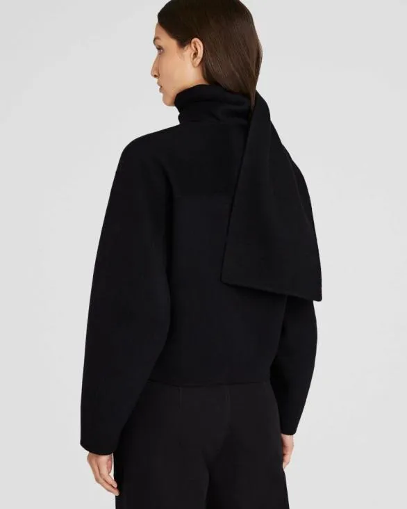 Club Monaco Jackets and Coats DoubleFaced Cropped Scarf Jacket Black 8211 Women