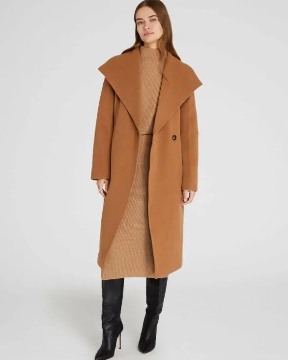 Club Monaco Jackets and Coats Shawl Collar Wrap Coat Camel 8211 Women