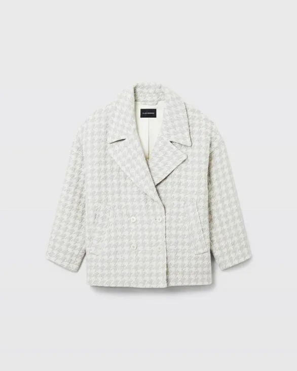 Club Monaco Jackets and Coats Short DoubleBreasted Textured Relaxed Coat Light Heather Grey 8211 Women