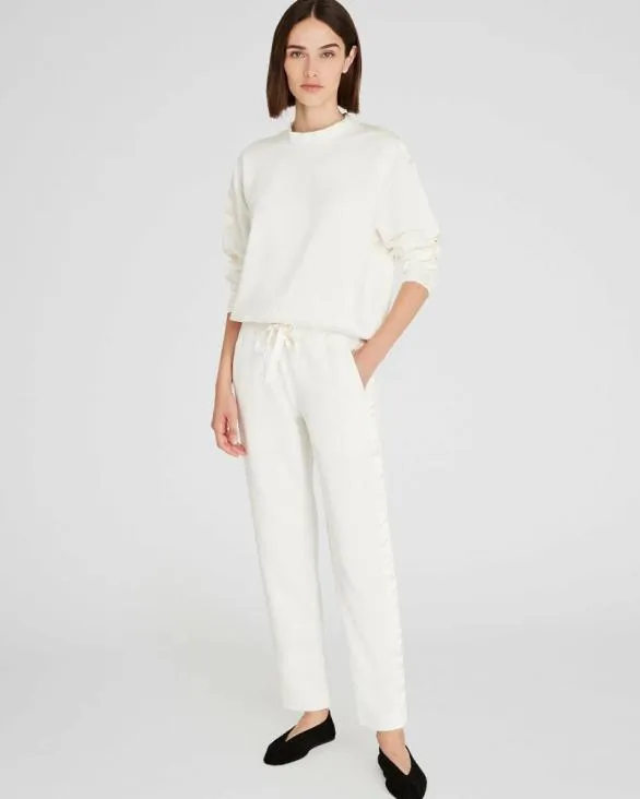 Club Monaco Loungewear Satin Stripe Pant Antique White 8211 Women
