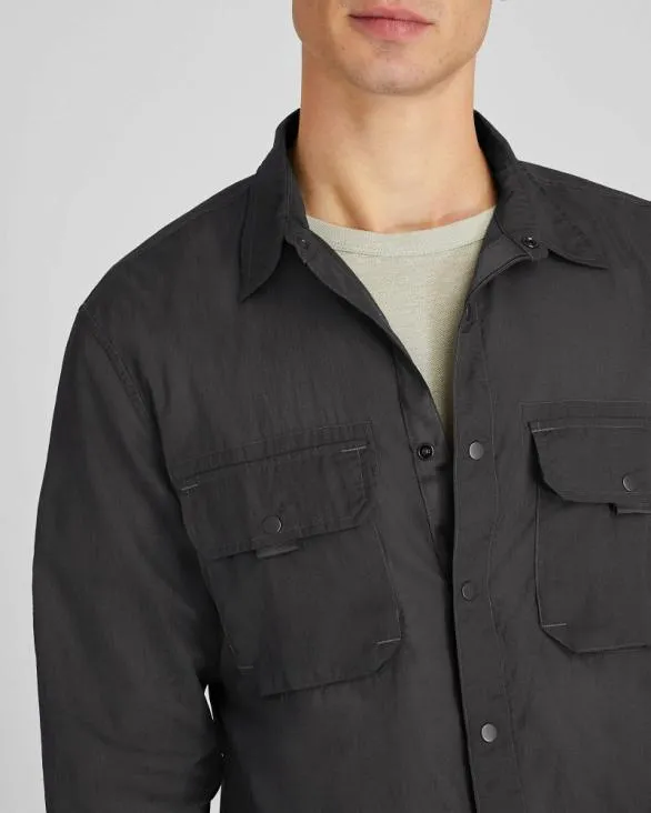 Club Monaco Shirts Long Sleeve Lightweight Tech Shirt Gunmetal Black 8211 Men