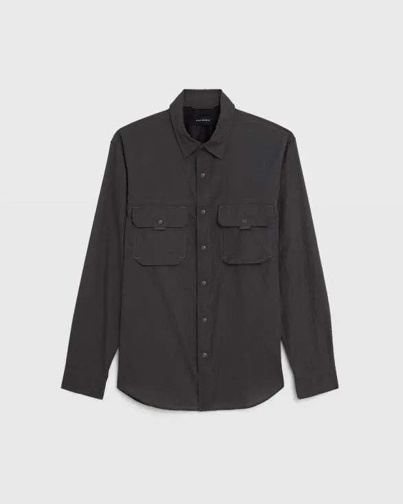 Club Monaco Shirts Long Sleeve Lightweight Tech Shirt Gunmetal Black 8211 Men