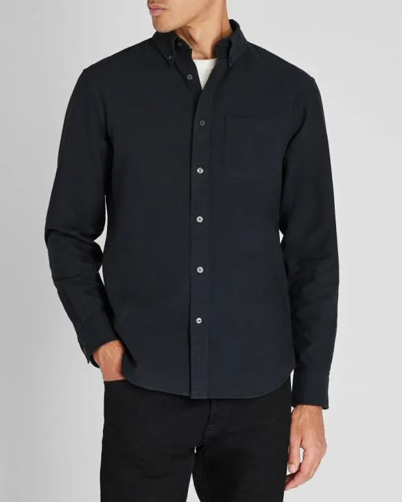 Club Monaco Shirts LongSleeve Solid Oxford Shirt Black 8211 Men