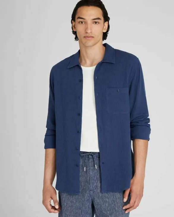 Club Monaco Shirts LongSleeve Summer Doubleface Shirt Medium Blue Base 8211 Men Club Monaco Shirts LongSleeve Summer Doubleface Shirt Medium Blue Base 8211 Men