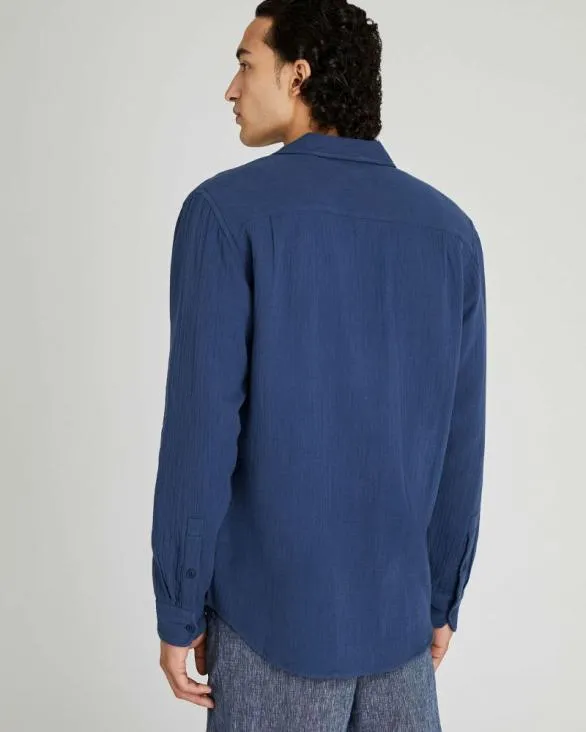 Club Monaco Shirts LongSleeve Summer Doubleface Shirt Medium Blue Base 8211 Men