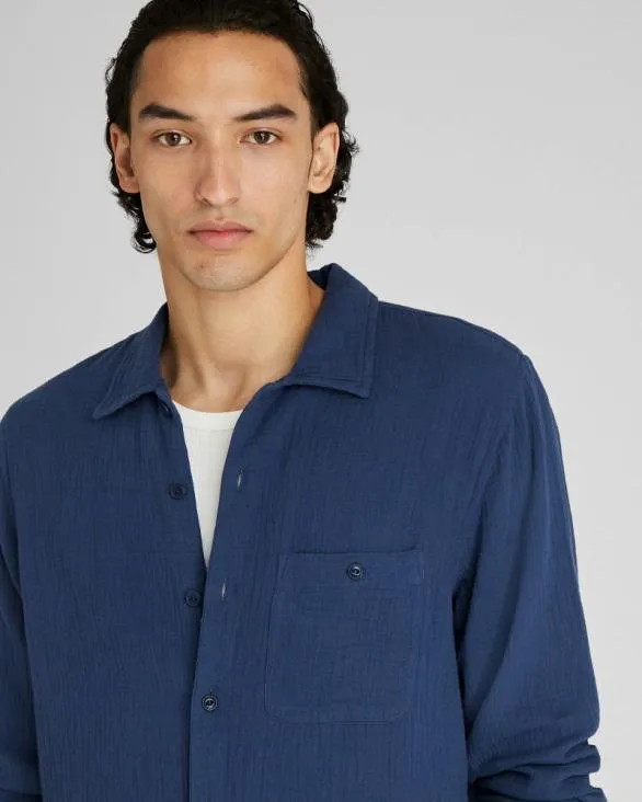 Club Monaco Shirts LongSleeve Summer Doubleface Shirt Medium Blue Base 8211 Men