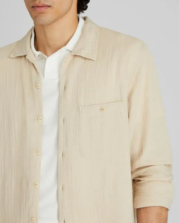 Club Monaco Shirts LongSleeve Summer Doubleface Shirt Stripe 8211 Light Blue 8211 Men
