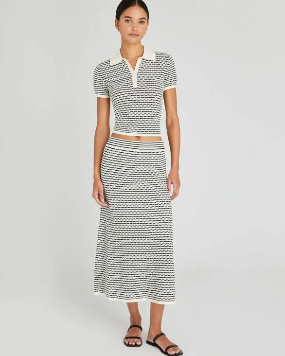 Club Monaco Skirts Diamond Pointelle Skirt Navy Mix 8211 Women