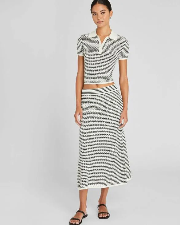 Club Monaco Skirts Diamond Pointelle Skirt Navy Mix 8211 Women