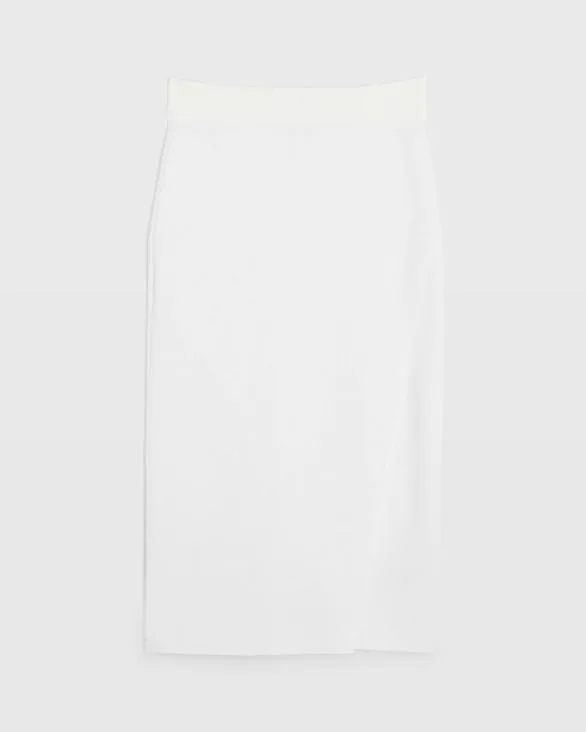 Club Monaco Skirts Ribbed Pencil Skirt White 8211 Women
