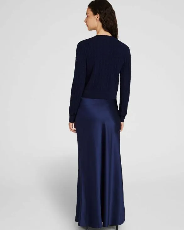 Club Monaco Skirts Silk Charmeuse Maxi Skirt Navy 8211 Women