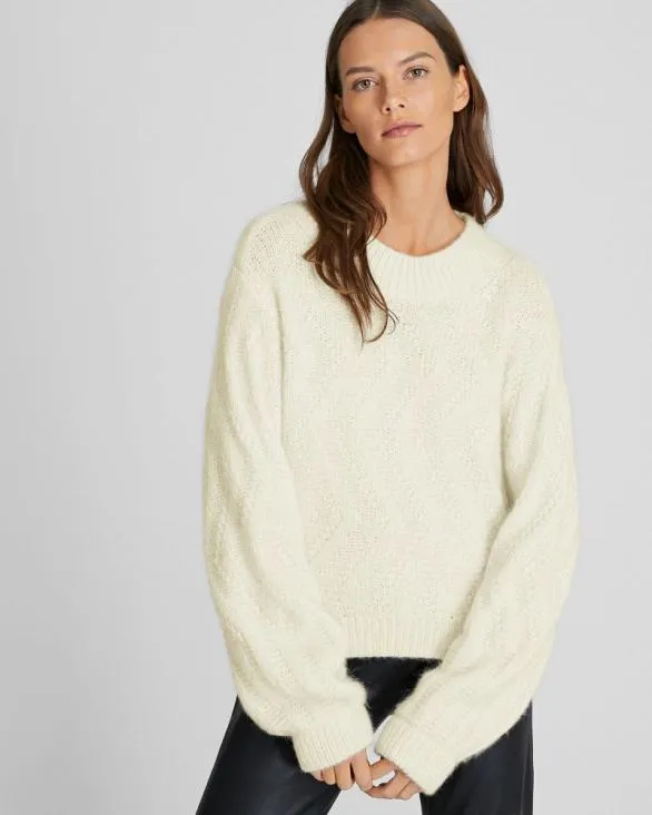 Club Monaco Sweaters Balloon Sleeve Alpaca Sweater Ivory 8211 Women
