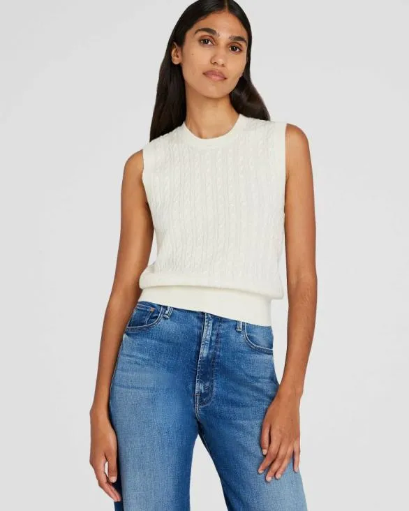 Club Monaco Sweaters Cashmere Mini Cable Shell Ivory 8211 Women