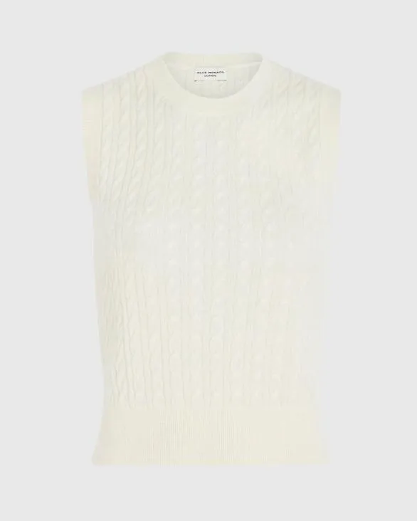 Club Monaco Sweaters Cashmere Mini Cable Shell Ivory 8211 Women