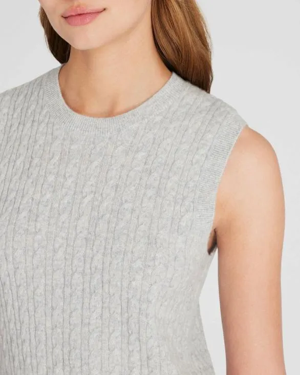Club Monaco Sweaters Cashmere Mini Cable Shell Light Heather Grey 8211 Women