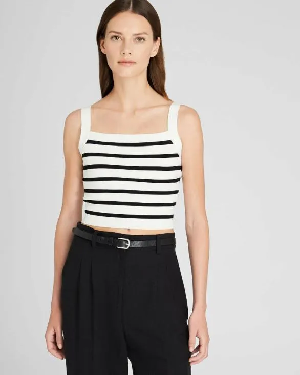 Club Monaco Sweaters Cropped Sweater Tank Whiteblack 8211 Women