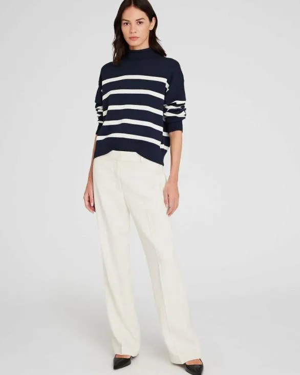 Club Monaco Sweaters Striped Nautical Mockneck Sweater Navy Base 8211 Women