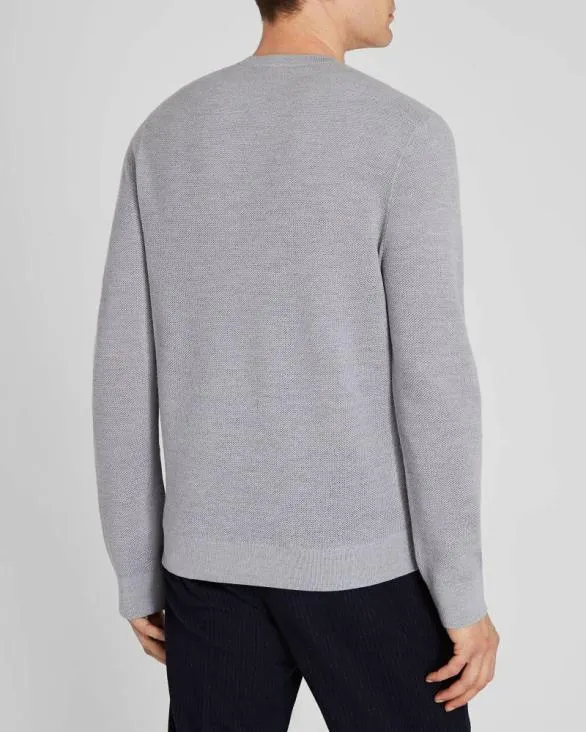 Club Monaco Sweaters Wool LongSleeve Stitch Crew Light Heather Grey 8211 Men