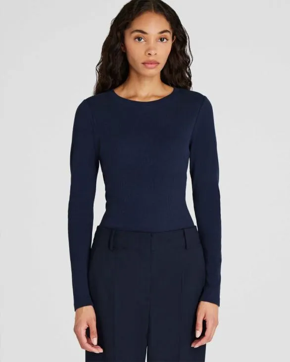 Club Monaco Tees LongSleeve Bowee Tee Navy 8211 Women