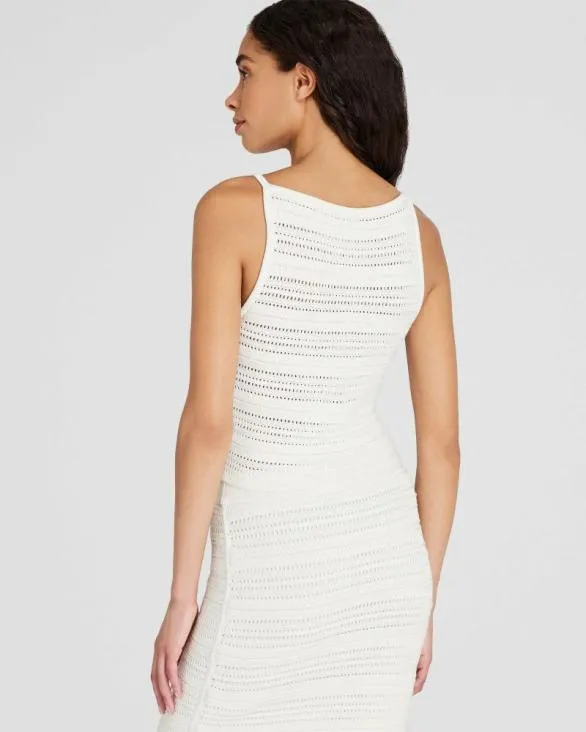 Club Monaco Tops Cotton OpenStitch Sleeveless Top Ivory 8211 Women