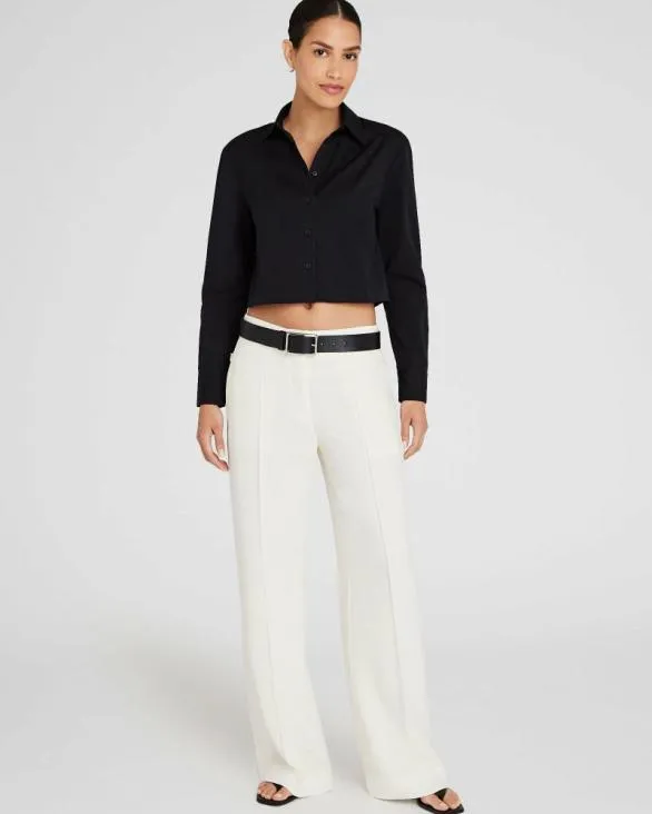 Club Monaco Tops Cropped ButtonDown Shirt Black 8211 Women
