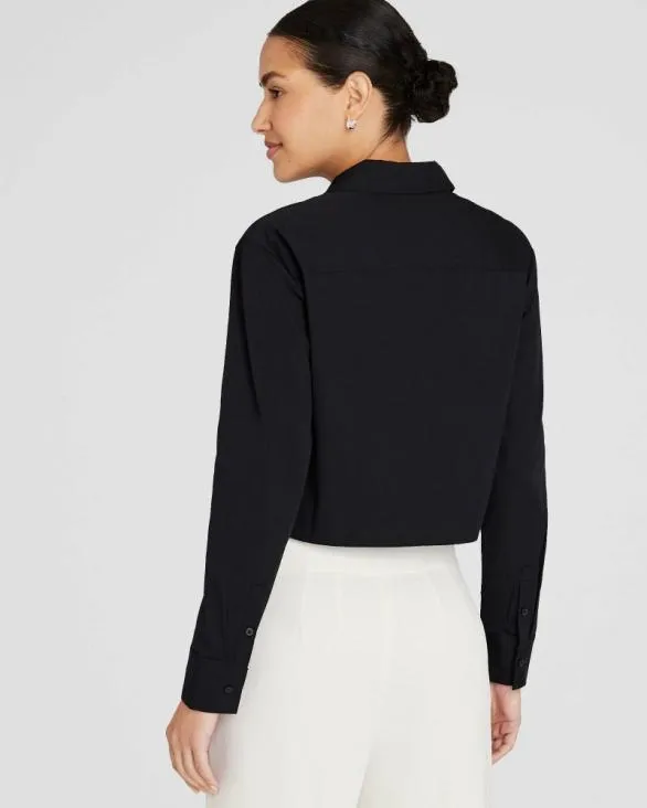 Club Monaco Tops Cropped ButtonDown Shirt Black 8211 Women