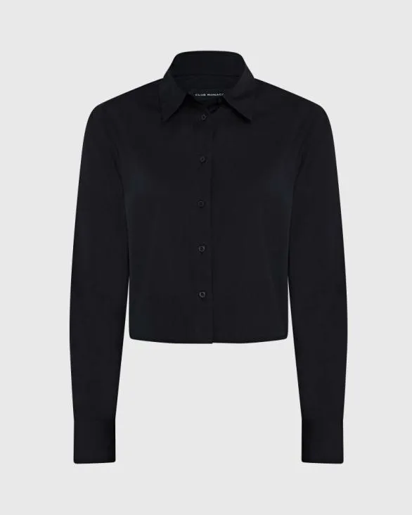 Club Monaco Tops Cropped ButtonDown Shirt Black 8211 Women