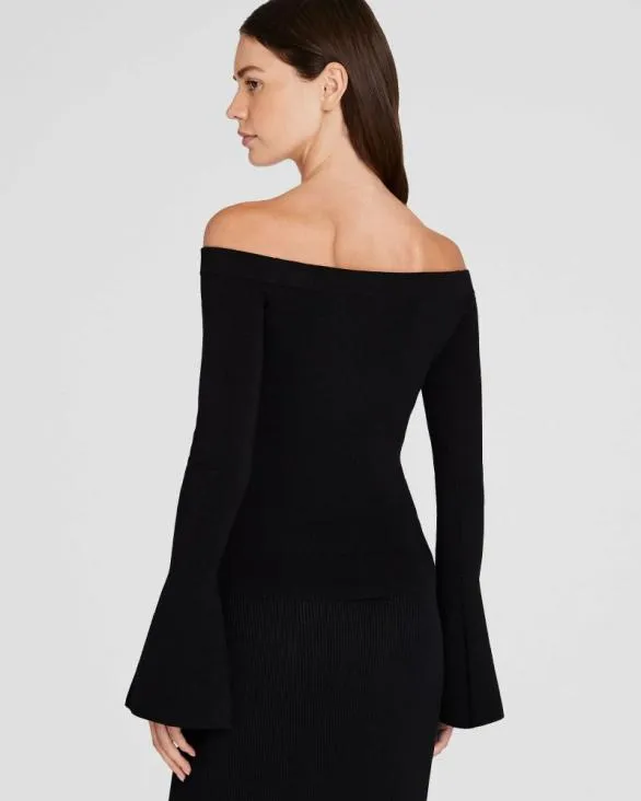 Club Monaco Tops OffTheShoulder Rib Top Black 8211 Women