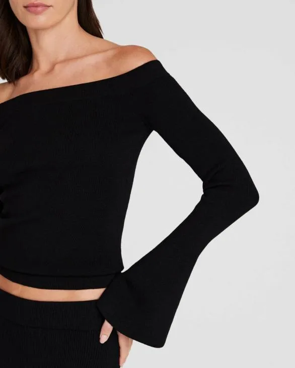 Club Monaco Tops OffTheShoulder Rib Top Black 8211 Women