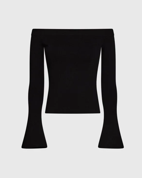 Club Monaco Tops OffTheShoulder Rib Top Black 8211 Women