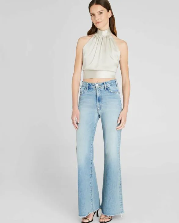 Club Monaco Tops Silk Charmeuse Tie Halter Top Champagne 8211 Women