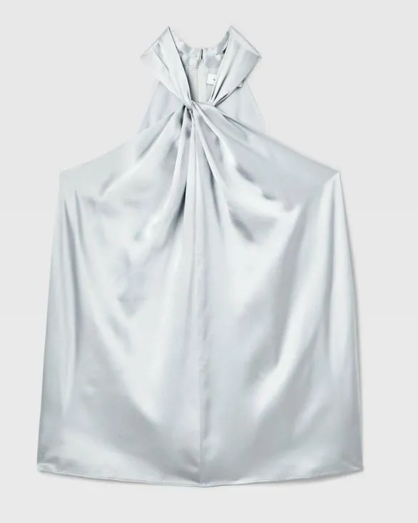 Club Monaco Tops Silk Drape Halter Top Grey 8211 Women