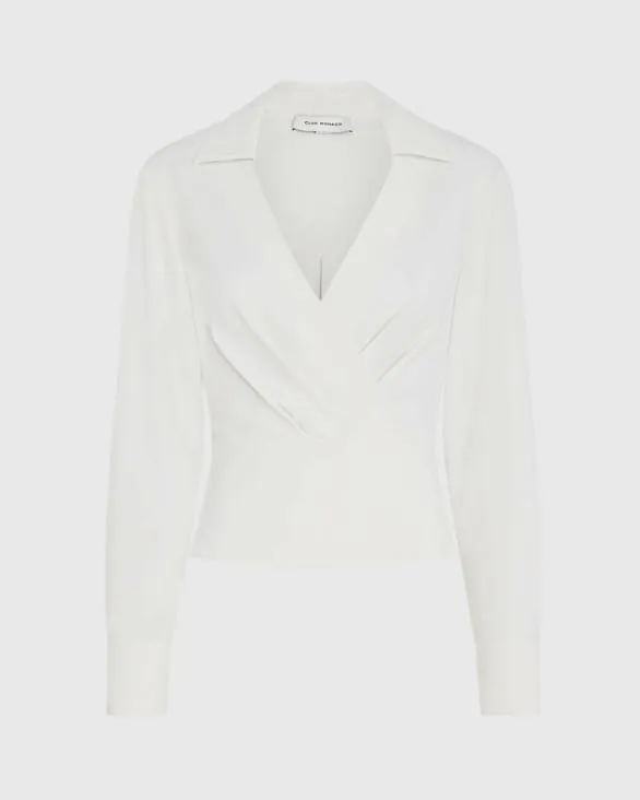 Club Monaco Tops Waisted Collared Shirt White 8211 Women