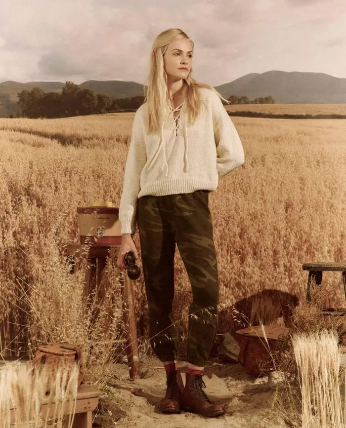 Collection The Great The Lace Up Pullover Bone