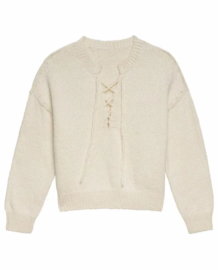 Collection The Great The Lace Up Pullover Bone