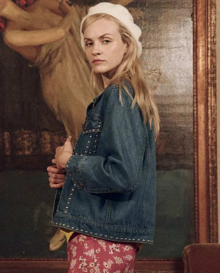 Collection The Great The Studded Denim Jacket Electric Blue Wash