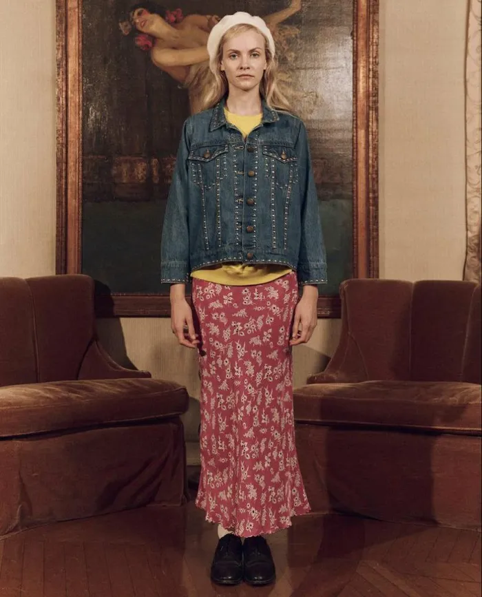 Collection The Great The Studded Denim Jacket Electric Blue Wash