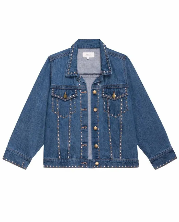 Collection The Great The Studded Denim Jacket Electric Blue Wash