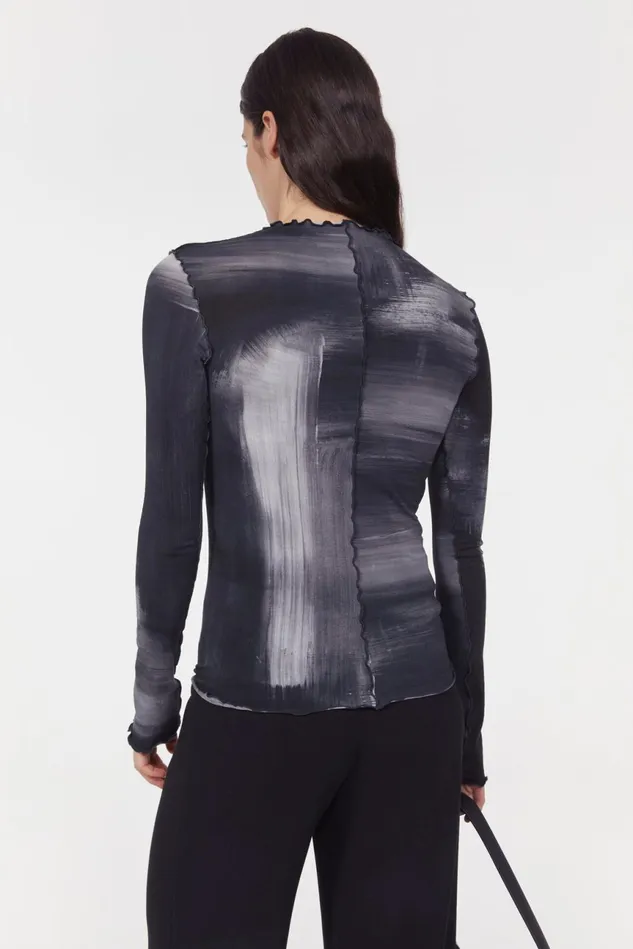 Columbina Wash Jersey Top Black Women Rodebjer Tops