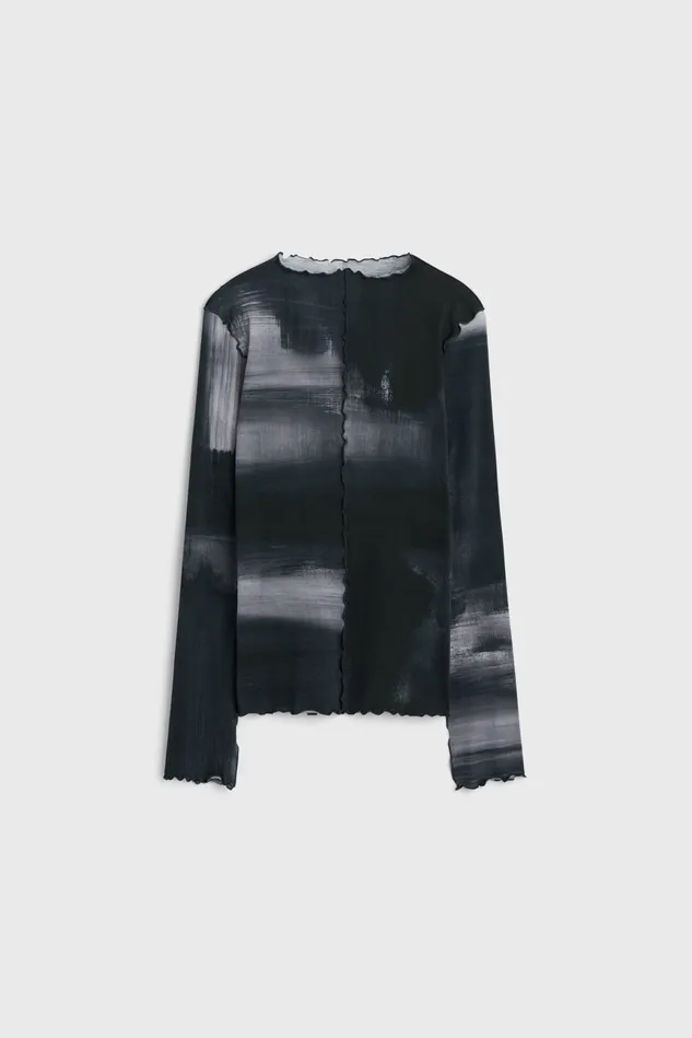 Columbina Wash Jersey Top Black Women Rodebjer Tops