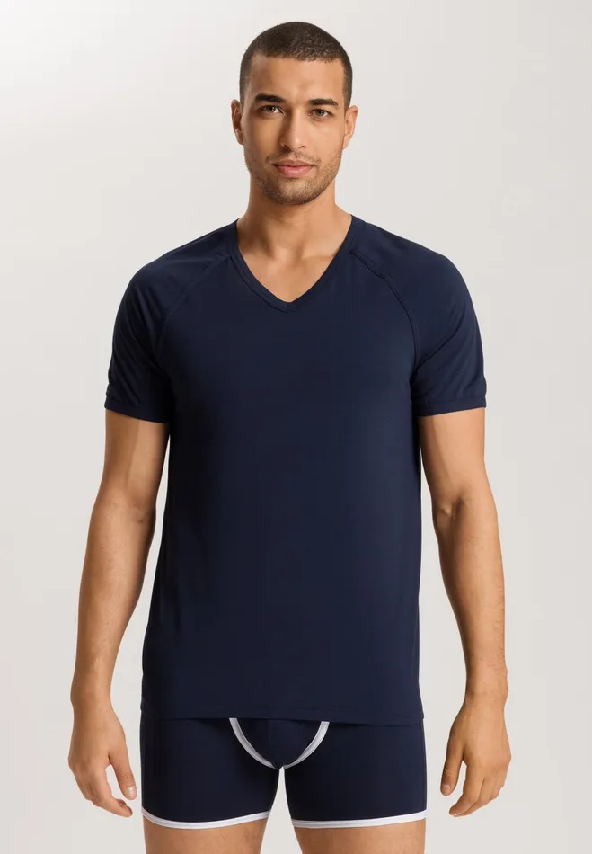 Cotton Blend VNeck TShirt Deep Navy Men HANRO Loungewear