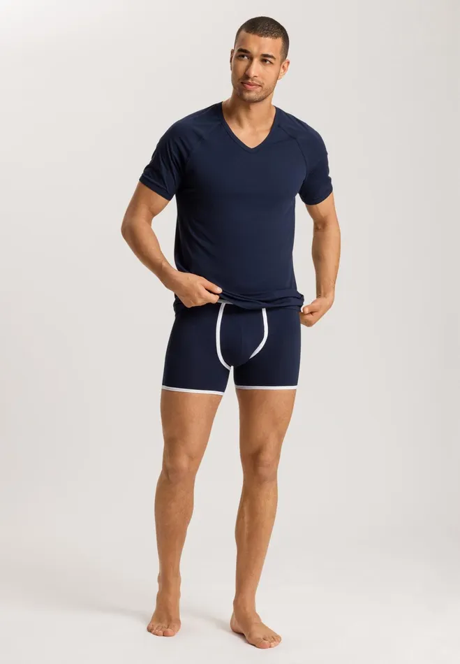 Cotton Blend VNeck TShirt Deep Navy Men HANRO Loungewear