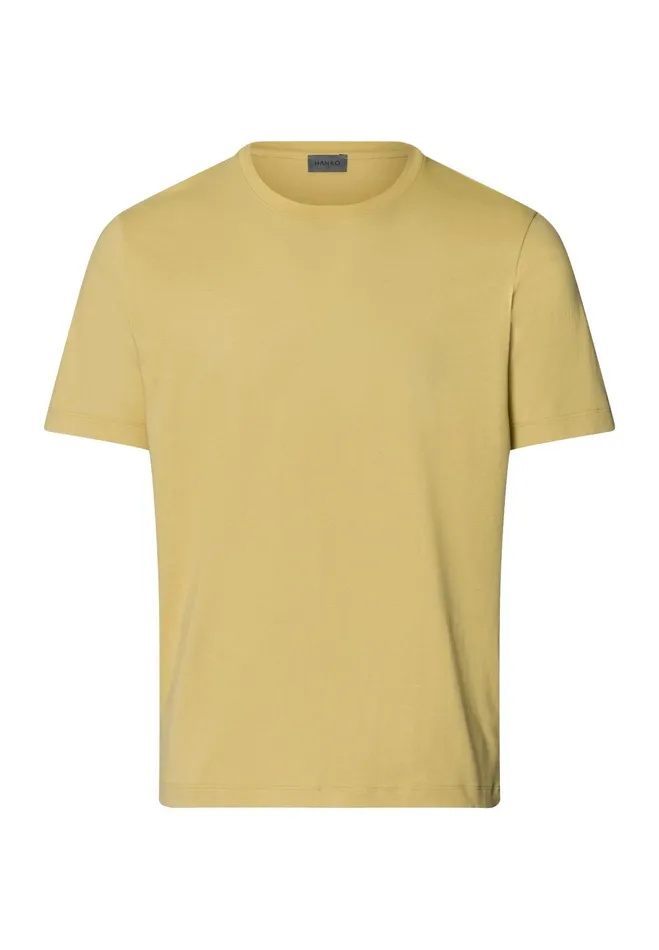 Cotton Crew Neck TShirt Straw Men HANRO Pajama Tops