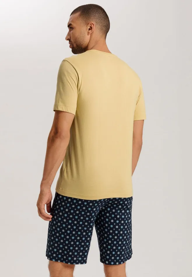 Cotton Crew Neck TShirt Straw Men HANRO Pajama Tops