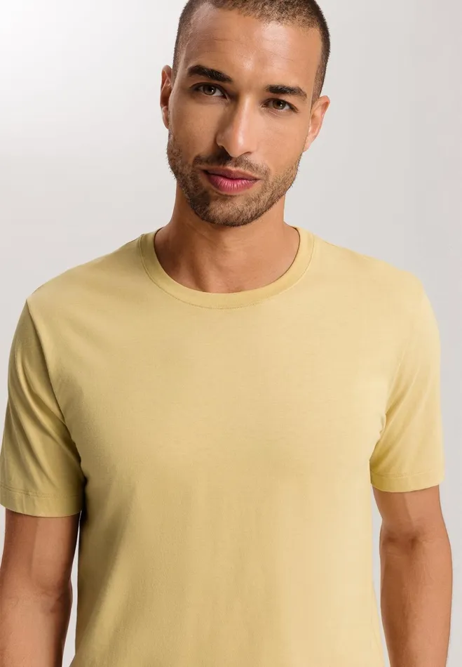 Cotton Crew Neck TShirt Straw Men HANRO Pajama Tops