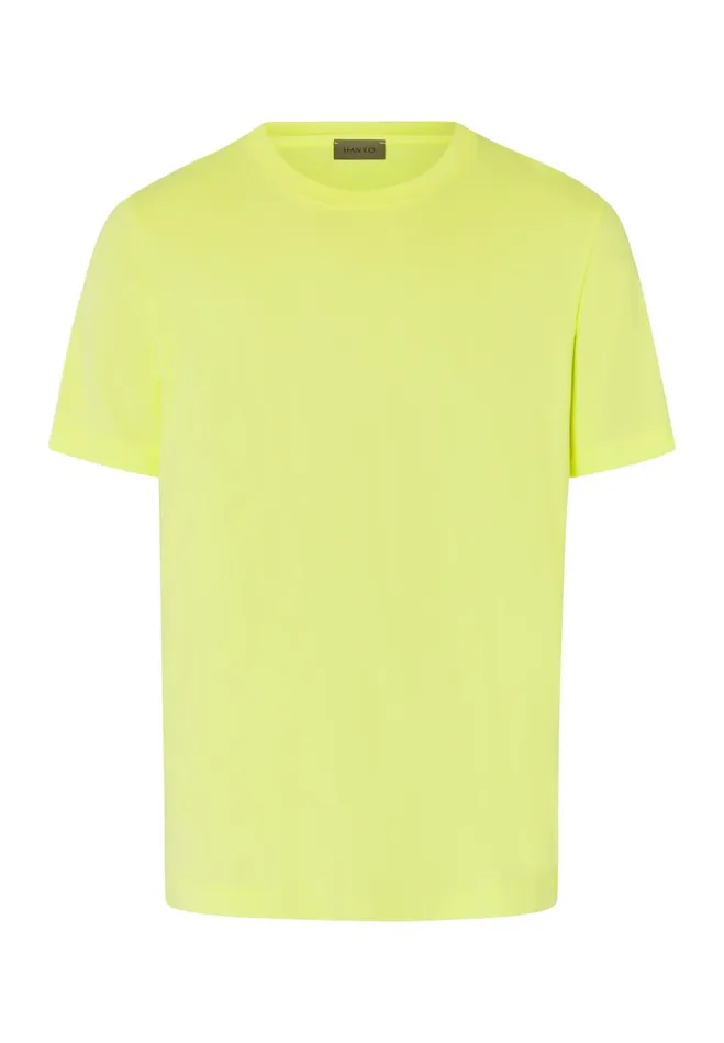 Cotton Crew Neck TShirt Sunny Lime Men HANRO Pajama Tops