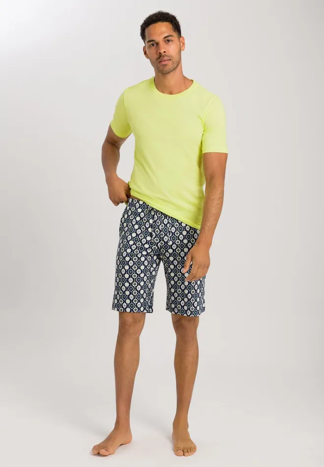 Cotton Crew Neck TShirt Sunny Lime Men HANRO Pajama Tops