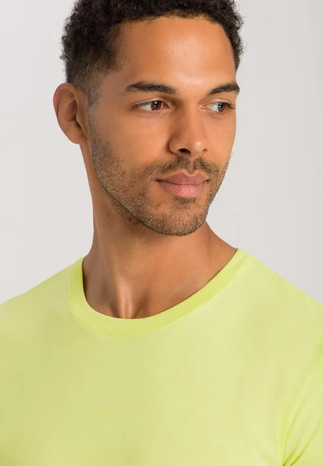 Cotton Crew Neck TShirt Sunny Lime Men HANRO Pajama Tops
