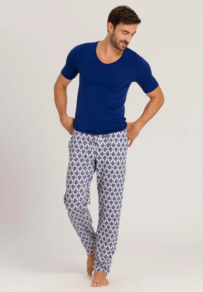 Cotton Drawstring Pajama Pants Modern Ornament Men HANRO Pajama Bottoms
