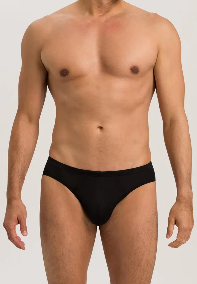 Cotton Low Rise Brief Black Men HANRO Briefs